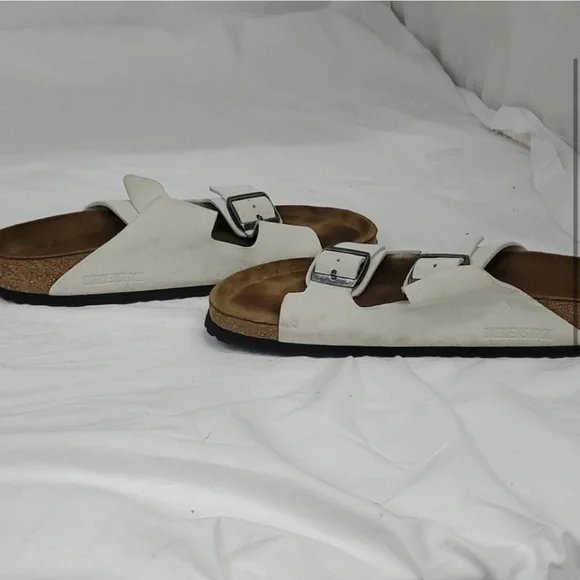 Birkenstock White Double Buckle Sandals - Picture 3 of 6